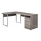 Homeroots 30 in. Particle Board, Hollow Core & Silver Metal Computer Desk 333443 - alternate 1